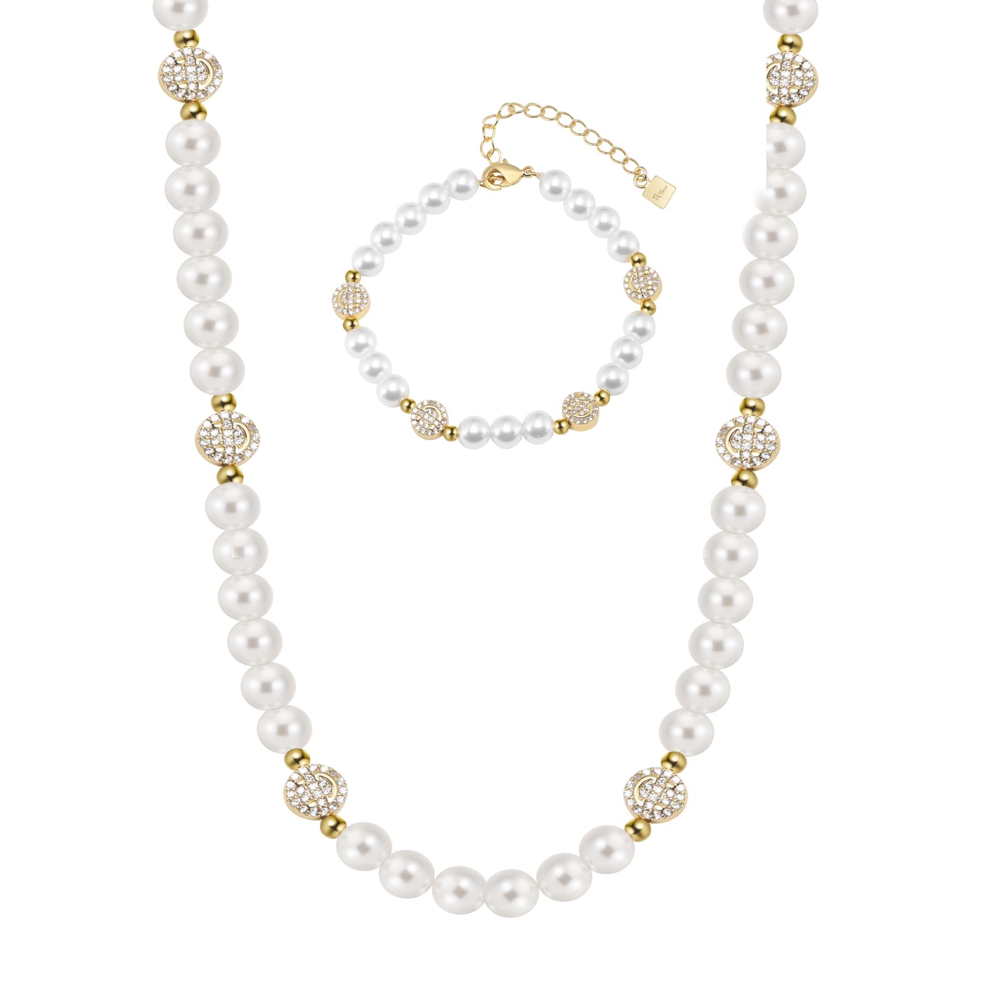 Smiley Luxe Pearl Bracelet and Necklace Set