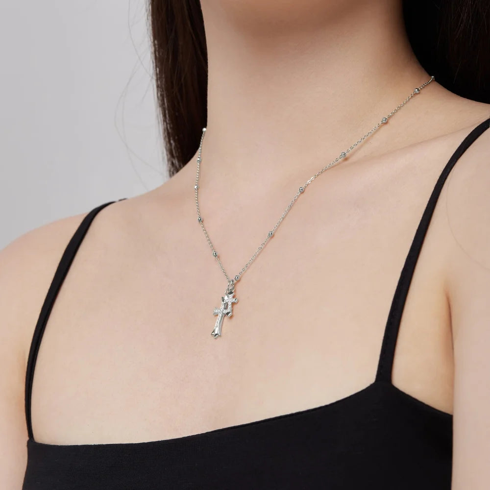Double Cross Necklace
