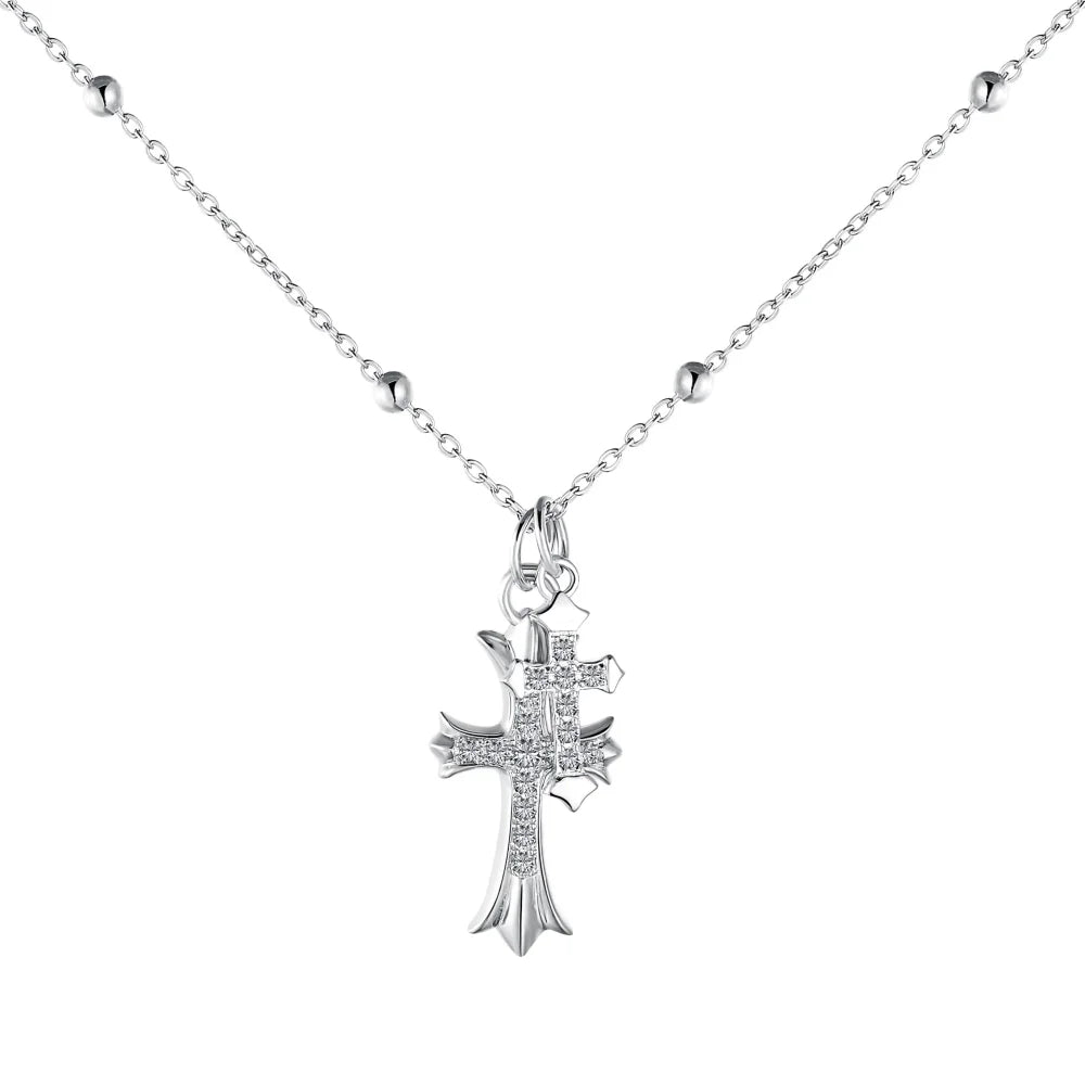 Double Cross Necklace