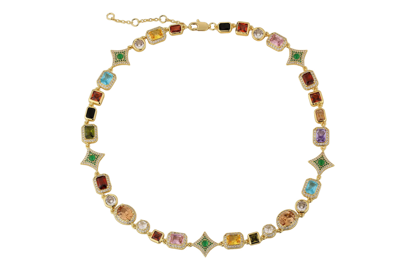 Multicolor Star Gemstone Necklace