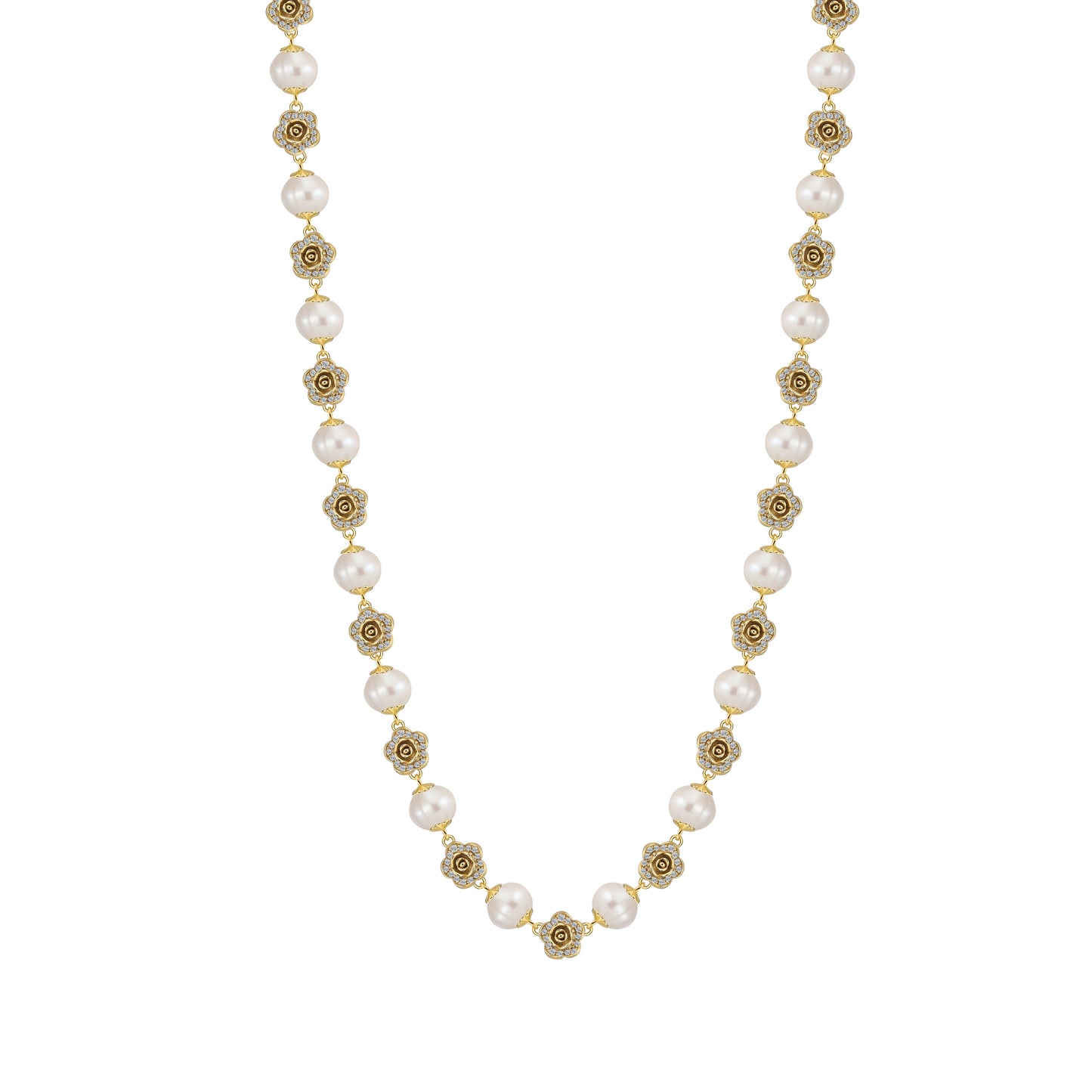 Rosette Blossom Pearl Necklace