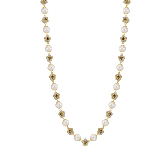 Rosette Blossom Pearl Necklace