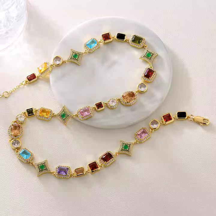 Multicolor Star Gemstone Necklace