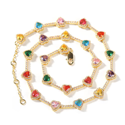 Heart Gem Multi-Color Necklace