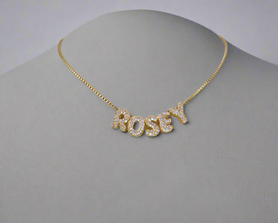 Custom 3D Bubble Letter Necklace