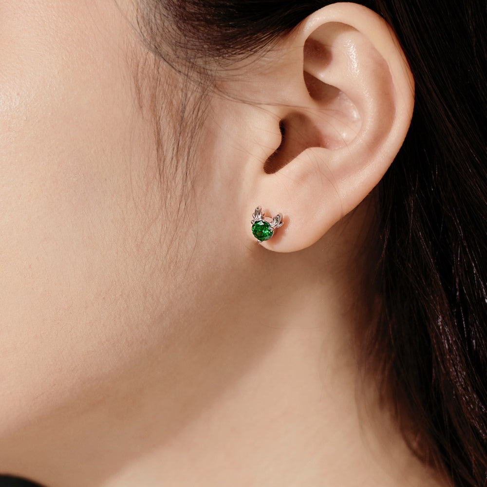 Green Reindeer Studs Earrings