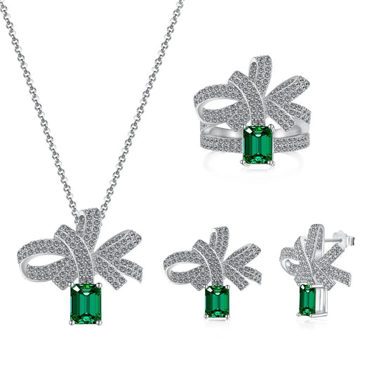 Bowknot Emerald Set