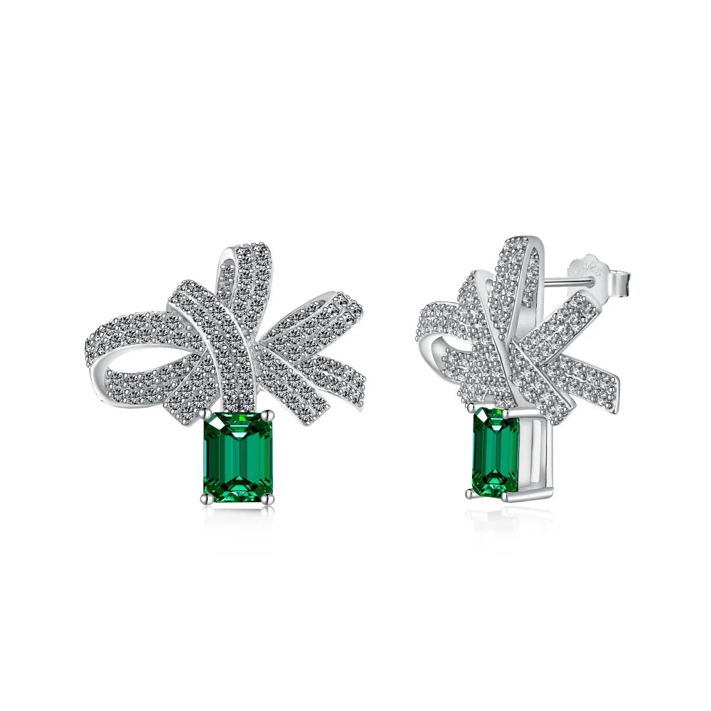 Bowknot Emerald Earrings