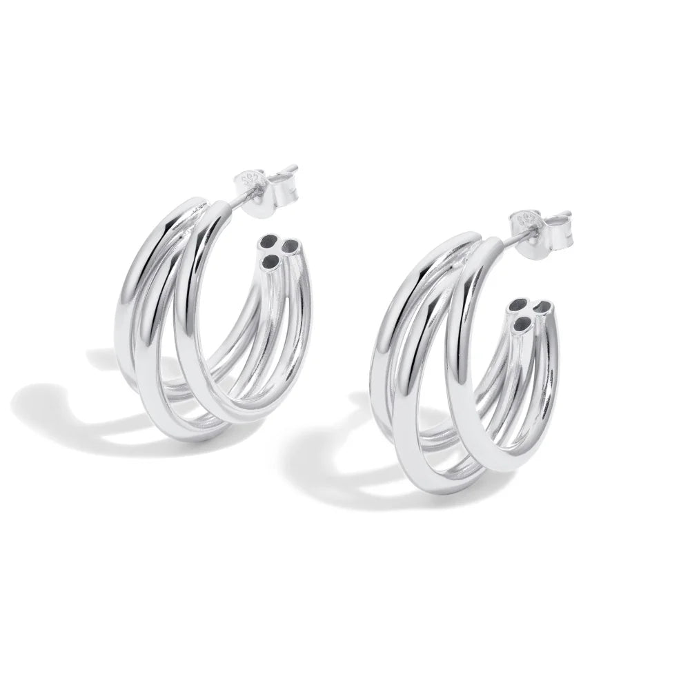 Simple Triple Earring Hoops