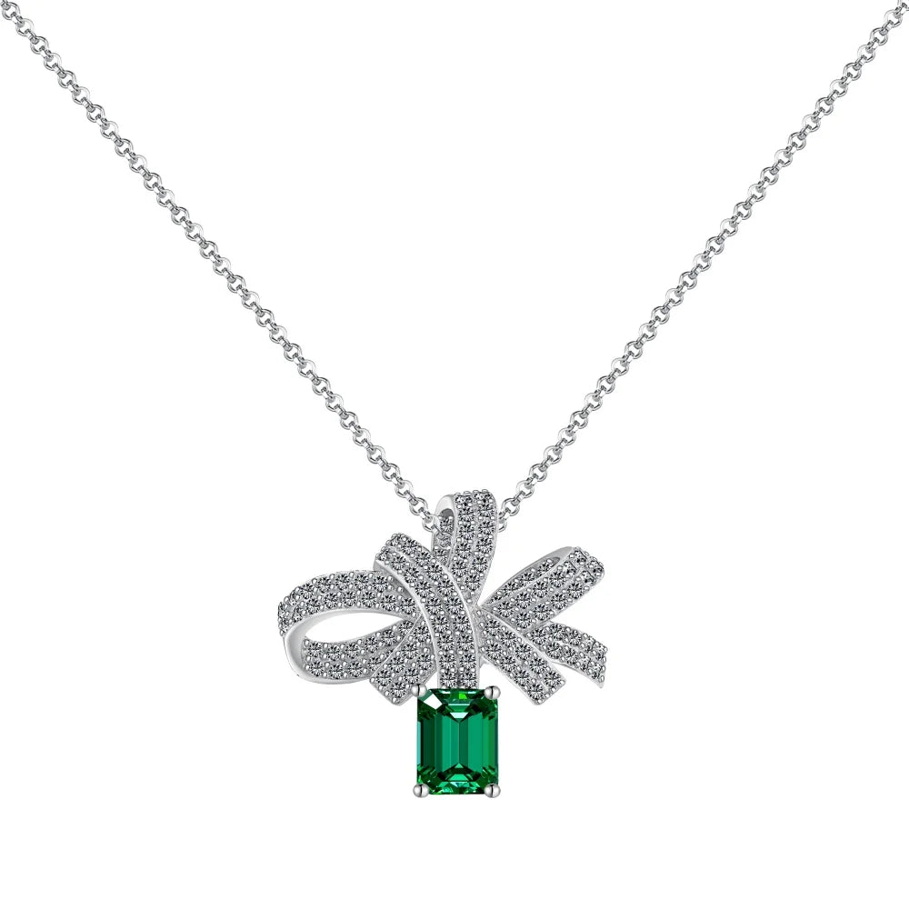 Bowknot Emerald Necklace