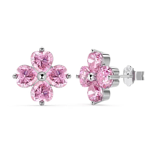 Flower Shaped Earrings With Gems