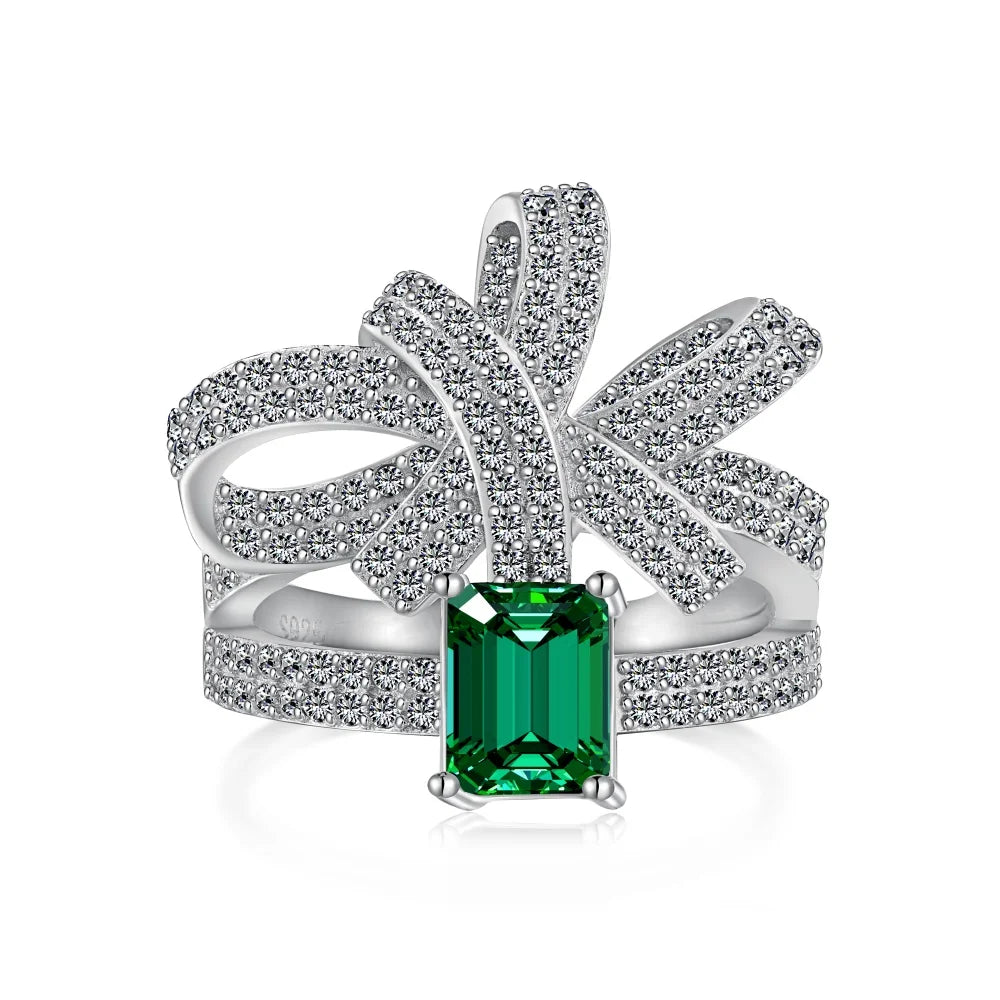 Bowknot Emerald Ring