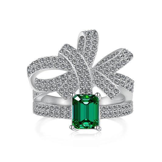 Bowknot Emerald Ring