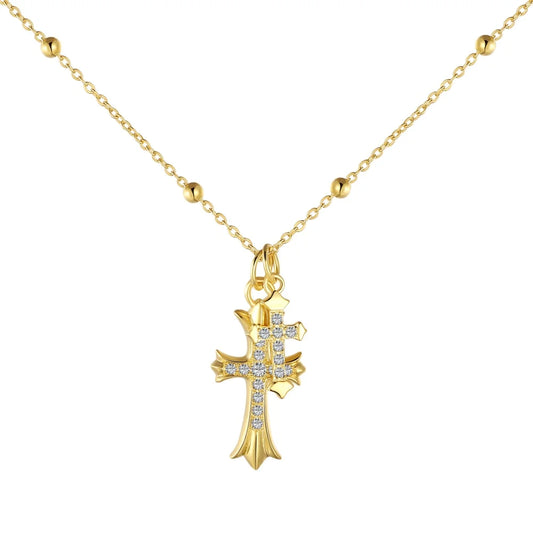 Double Cross Necklace