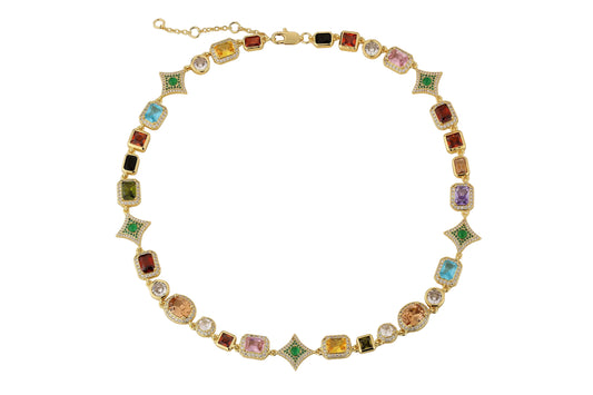 Multicolor Star Gemstone Necklace