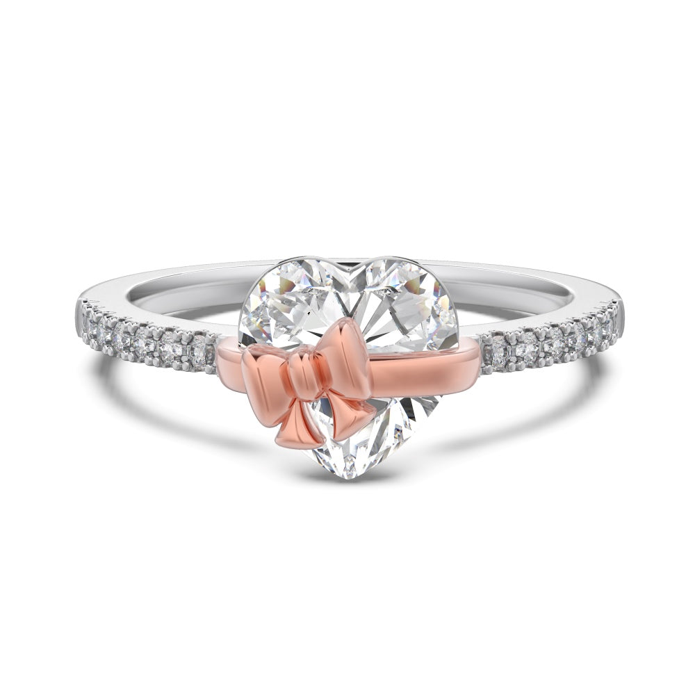 Rose Bow Heart Ring