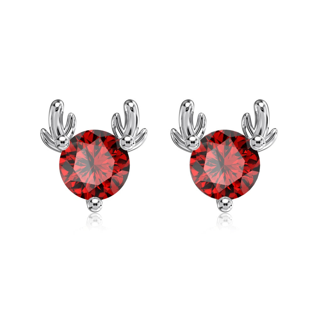 Red Reindeer Studs Earrings