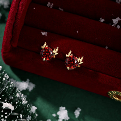 Red Reindeer Studs Earrings