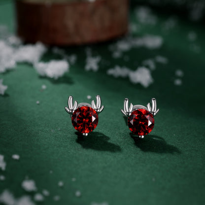 Red Reindeer Studs Earrings